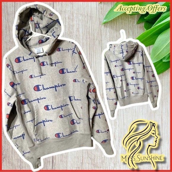 Champion Tops - Champion - Sz S - thick logo brand hoodie